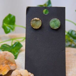 Anthropologie Mint Druzy Quartz Earrings